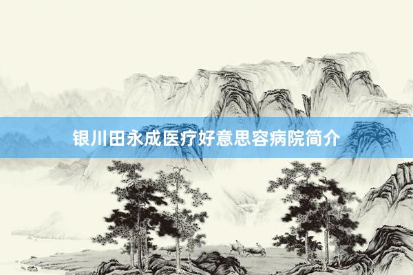 银川田永成医疗好意思容病院简介
