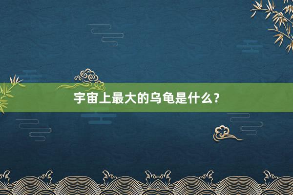 宇宙上最大的乌龟是什么？