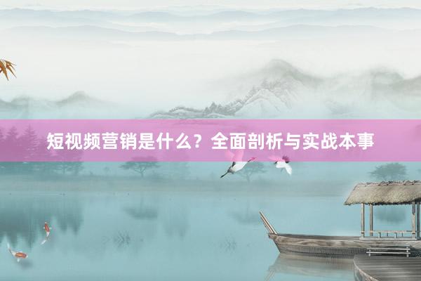 短视频营销是什么?全面剖析与实战本事